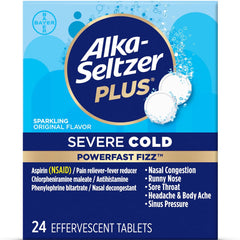 Alka-Seltzer Severe Cold PowerFast Fizz 24 Effervescent Tablets