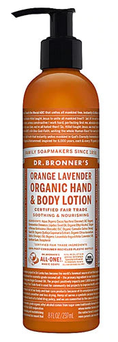 Dr. Bronner's Orange Lavender Organic Hand & Body Lotion 8fl oz