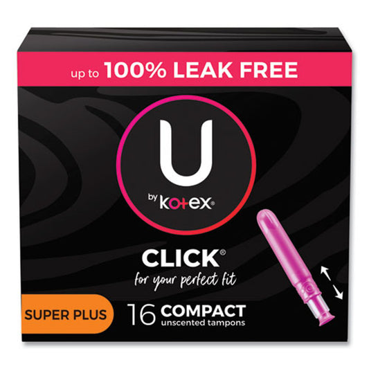 U by Kotex Click w/ ComfortFlex Super Plus Compact Unscented Tampons 16ct
