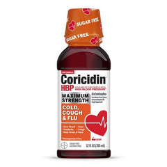 Coricidin HBP Maximum Strength Cold, Cough & Flu Cherry Flavor 12fl oz
