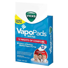 Vicks Refills 12 Nights of Comfort Soothing Menthol Vapor Pads (12ct)
