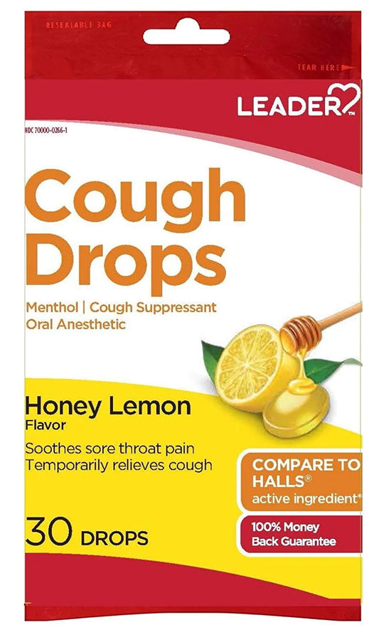 Leader Cough Drops Honey Lemon 30 drops