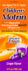 Children's Motrin Pain Reliever/Fever Reducer Grape Flavor Liquid 4oz