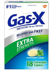 Gas-X Extra Strength 125mg Peppermint Creme Chewable (18 tablets)
