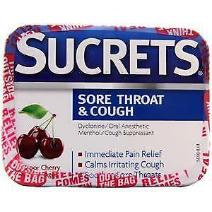 Sucrets Sore Throat & Cough Vapor Cherry 18 lozenges