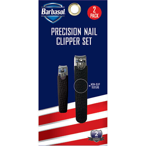Barbasol Precision Nail Clipper Set With Rubberized Grip