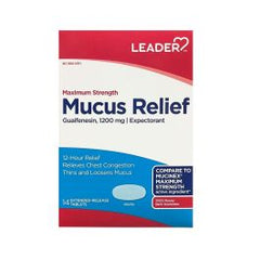 Leader Maximum Strength Mucus Relief Tablets - 14 Count