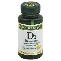 Nature's Bounty Vitamin D3 25mcg (1000iu) 120 rapid release softgels