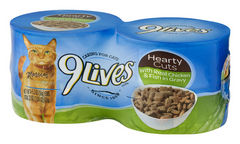 9Lives Hearty Cuts w/ Real Chicken & Fish in Gravy 4pk-5.5oz each