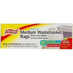 Parade Twist Tie Medium Wastebasket Bags 20ct
