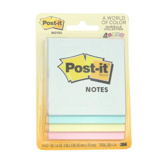 Post-It Pastel Collection Note Pads 4pk-50each