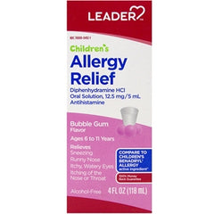 Leader Children's Allergy Relief Bubble Gum Flavored Liquid 4fl oz