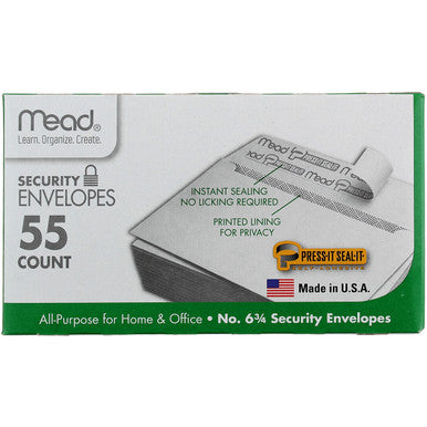 Mead No. 6 3/4 Security Envelopes- 55 Count