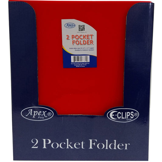 Apex 2 Pocket Folder Assorted Colors 1ct