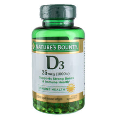 Nature's Bounty Vitamin D3 25mcg(1000iu) 250 rapid release softgels