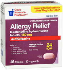 Good Neighbor Pharmacy Allergy Relief 180mg 24H (45 Tablets)