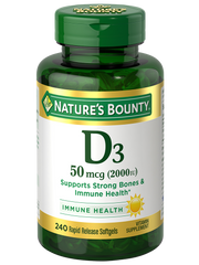 Nature's Bounty Vitamin D3 50mcg(2000iu) 240 rapid release softgels