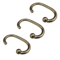 Excell Silver Metal "G" Shower Curtain Hooks 12ct