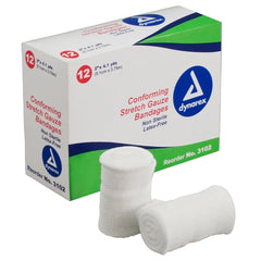 Dynarex 2" x 4.1 yd Conforming Stretch Gauze Bandage- Box of 12