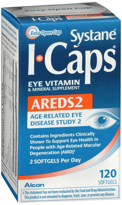Systane I-Caps Eye Vitamin & Mineral Supplement AREDS2 Formula (120 softgels)
