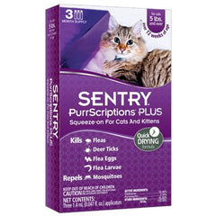 Sentry Purrscriptions Plus Flea & Tick Treatment for Cats Over 6lbs