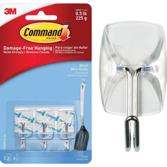 Command Small Clear Wire Hooks 3ct