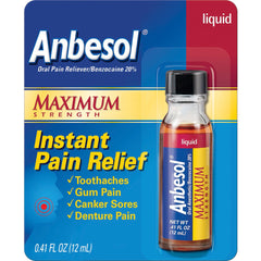 Anbesol Maxium Strength Instant Pain Relief Liquid 0.41fl oz