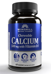 Windmill Chewable Calcium 500mg & D3 (60 wafers)