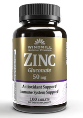 Windmill Natural Vitamins Zinc Gluconate 50mg (100 tablets)