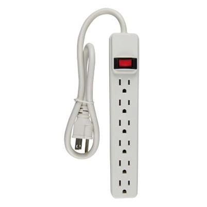 Master Electrician White 6-Outlet Power Strip
