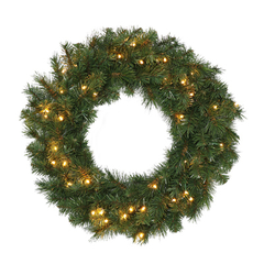 Holiday Winterland 24in Pre-Lit LED Wreath