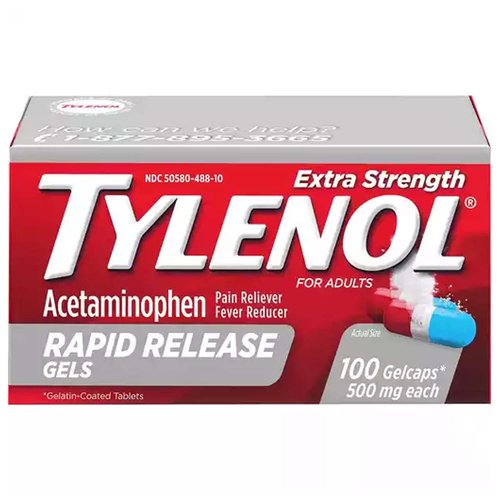 Tylenol Extra Strength Rapid Release Gels 500mg (100 gelcaps)