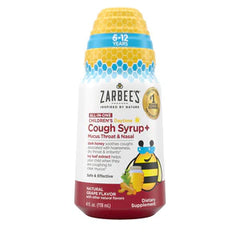 Zarbee's All-In-One Children's Daytime Cough Syrup + Mucus Throat & Nasal Grape Flavor 4fl oz