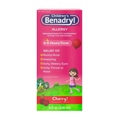 Benadryl Children's Allergy Cherry Flavored Liquid 8fl oz