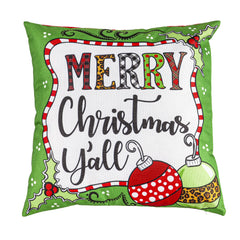 Evergreen Merry Christmas Y'all Pillow