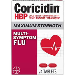 Coricidin HBP Maximum Strength Multi-Symptom Flu (24 tablets)