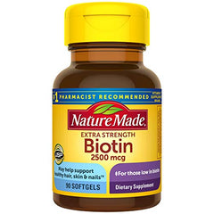 Biotin 2500 mcg Softgels 90 Ct, Support Healthy Hair, Skin, Nails