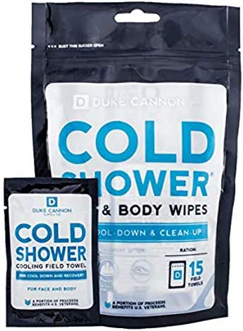 Duke Cannon Cold Shower Face & Body Wipes (15 field towels)