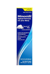 Minoxidil Topical Aerosol, 5% (For Men) Hair Regrowth Treatment One Month Supply 2.11 oz