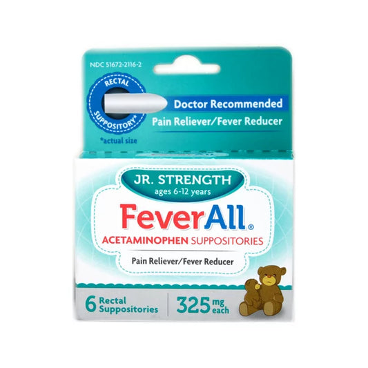 FeverAll Jr. Strength Acetaminophen Suppositories 325mg ea. (6count)