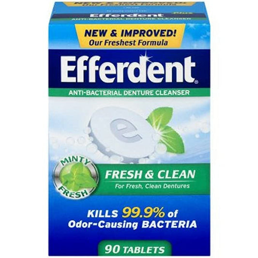 Efferdent Plus Anti-Bacterial Denture & Retainer Cleanser Fresh & Clean 90ct