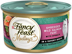 Fancy Feast Medleys Shredded Wild Salmon w/ Spinach 3oz