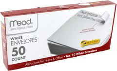 Mead No.10 White Envelopes- 50 Count