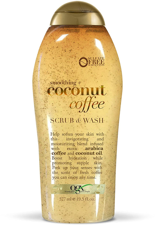 Ogx Smoothing + Coconut Coffee Scrub & Wash 19.5 oz
