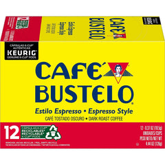 Keurig Cafe Bustelo Espresso Style Dark Roast Coffee 12 k-cup pods