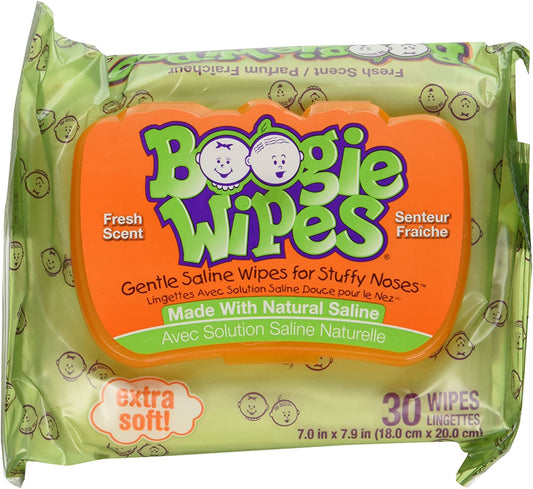 Boogie Wipes Gentle Saline Nose Wipes 30ct
