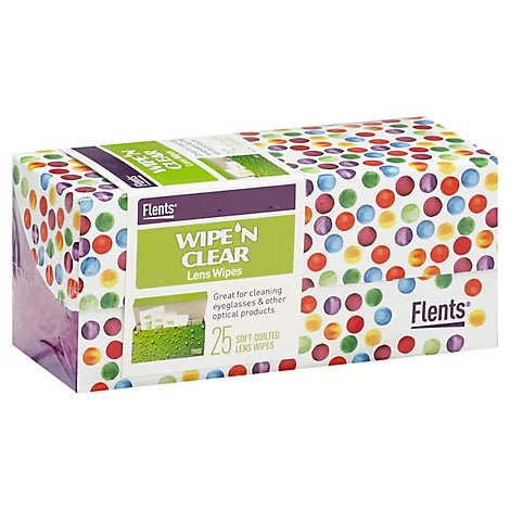 Flents Wipe N Clear Lens Wipes- 25 Count