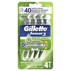 Gillette Sensor3 Razor Disposable Sensitive 4count