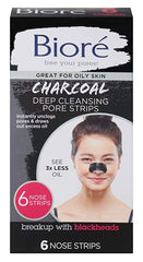 Biore Deep Clean Charcoal Pore Strips 6 Nose Strips