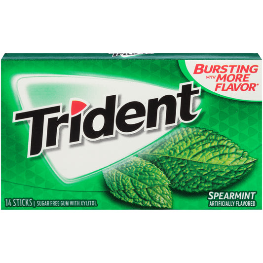 Trident Spearmint Sugarfree Gum 14sticks